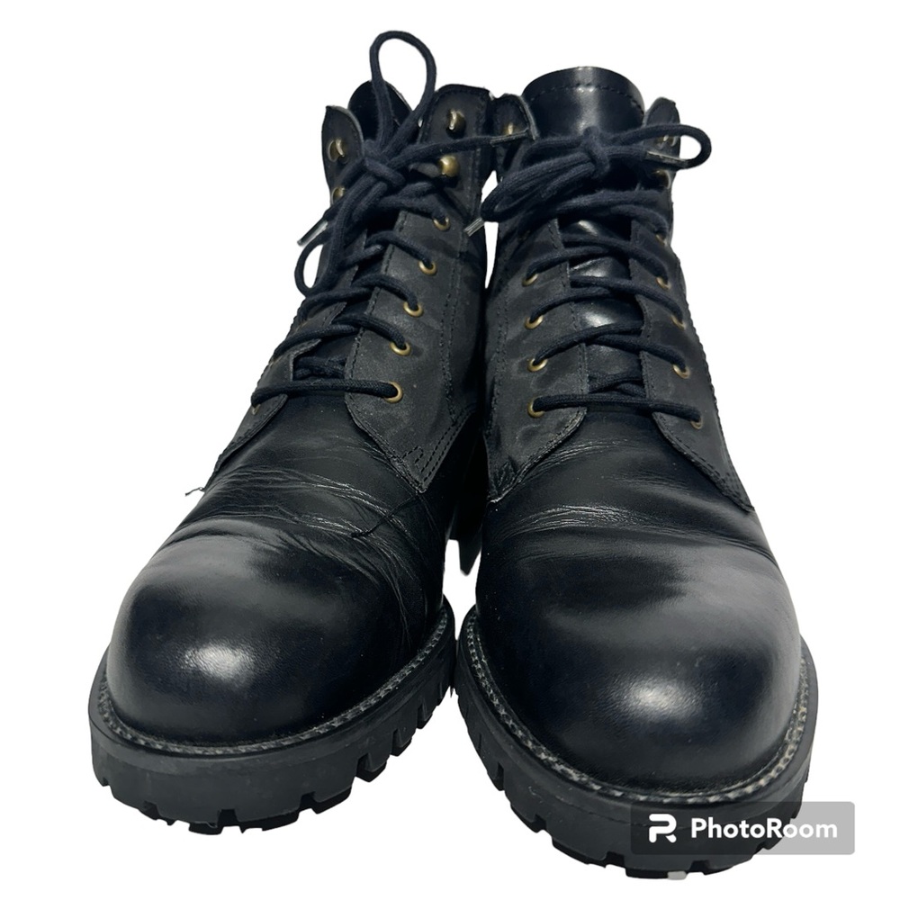 ENZO ANGIOLINI Black Leather Ankle Booties Women's Lace Ups - Picture 3 of 10